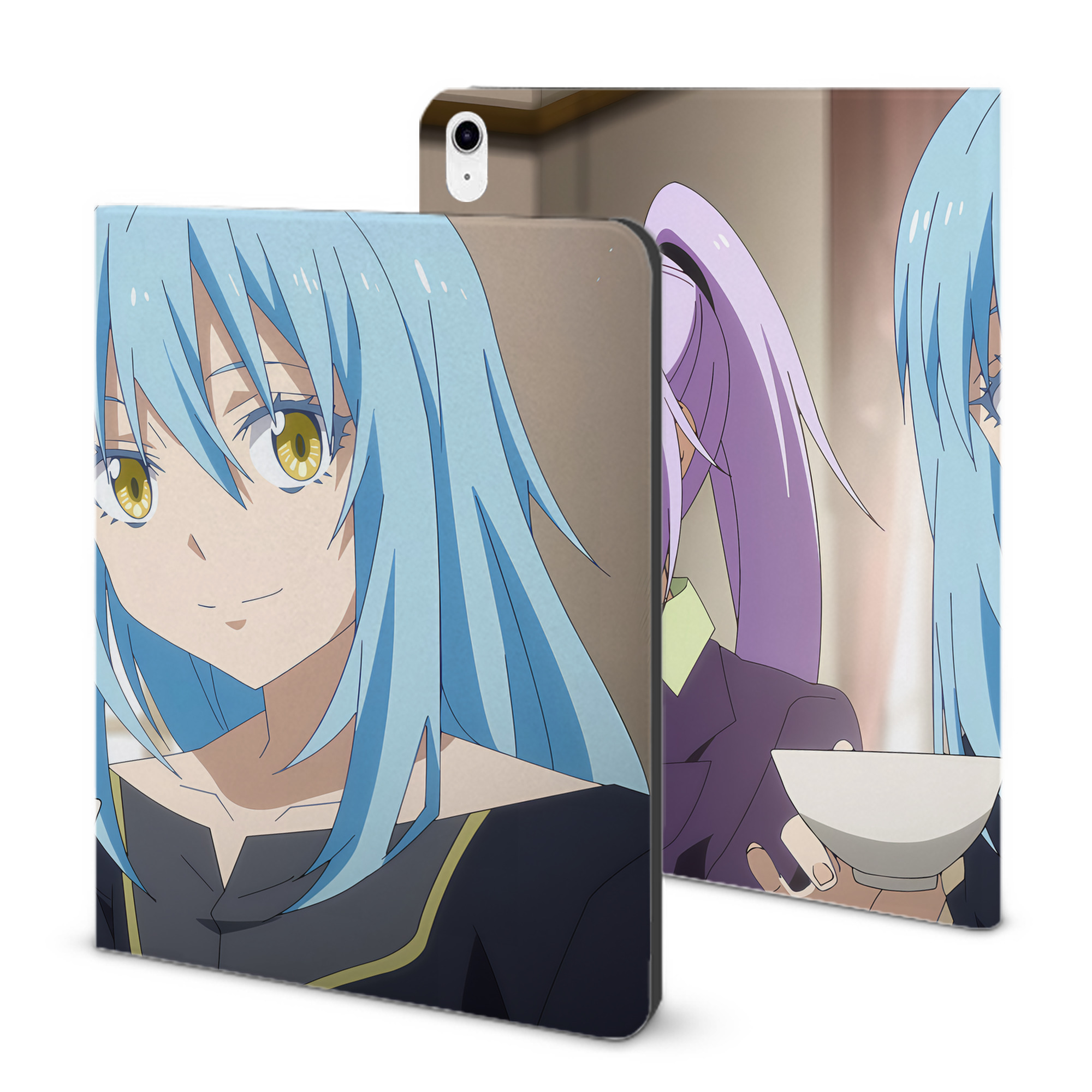 （画像用） 転スラ Regarding Reincarnated to Slime IPad ケース ブック型 PUレザー TPU 耐衝撃 軽量 薄型 ペン収納なし 全面保護 IPad 各モデル対応